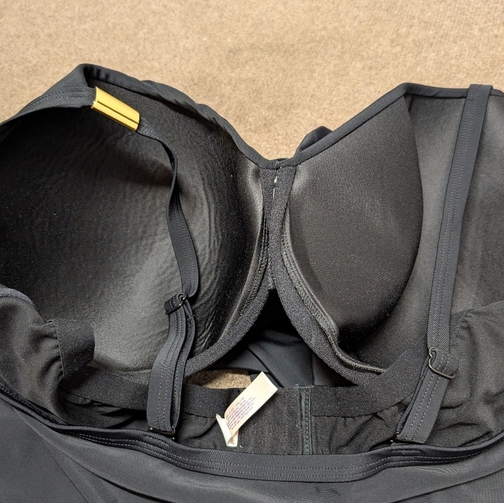 Swim by Cacique Elegant Black Women's Tankini Top 46DDD - Picture 5 of 7
